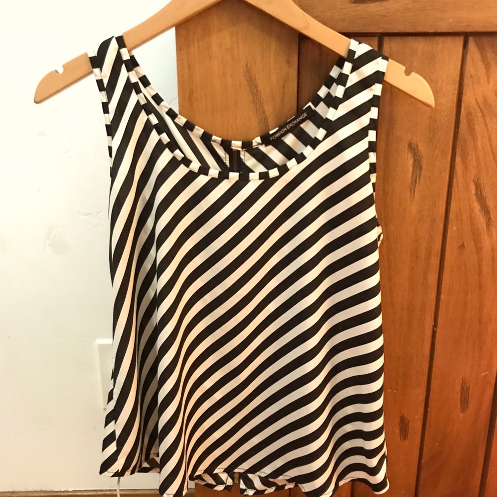 Black and white striped top
